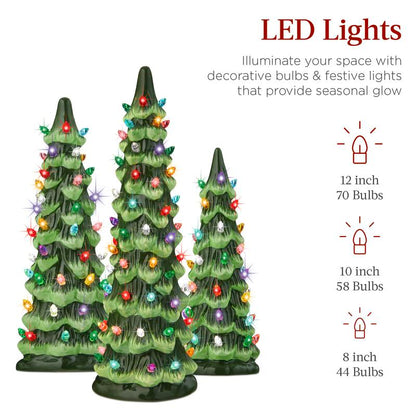 Hand-Crafted Ceramic LED Tabletop Christmas Trees